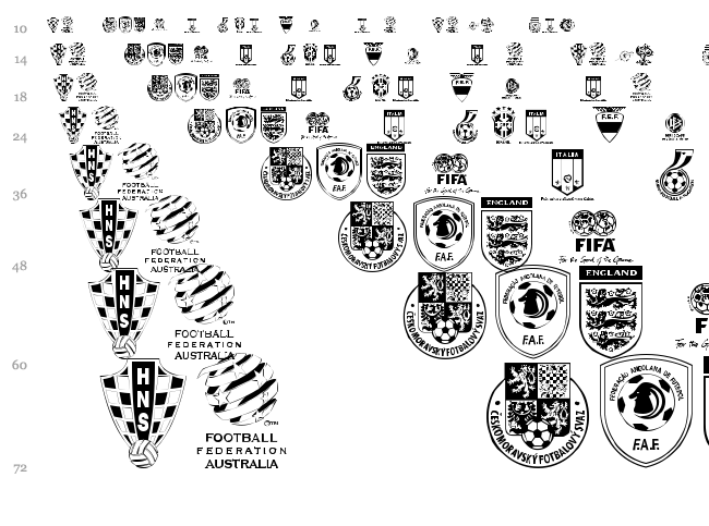 2006 Team font waterfall